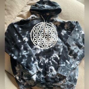 Unisex Grey Tie Dye Colortone Hoodie